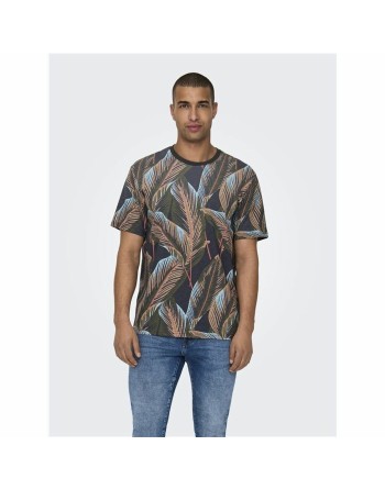 T-shirt à manches courtes homme Only & Sons Onskobe Reg Banana Leaf Noir