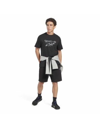 Kortærmet T-shirt til Mænd Reebok Indentity Modern Camo Sort Camouflage