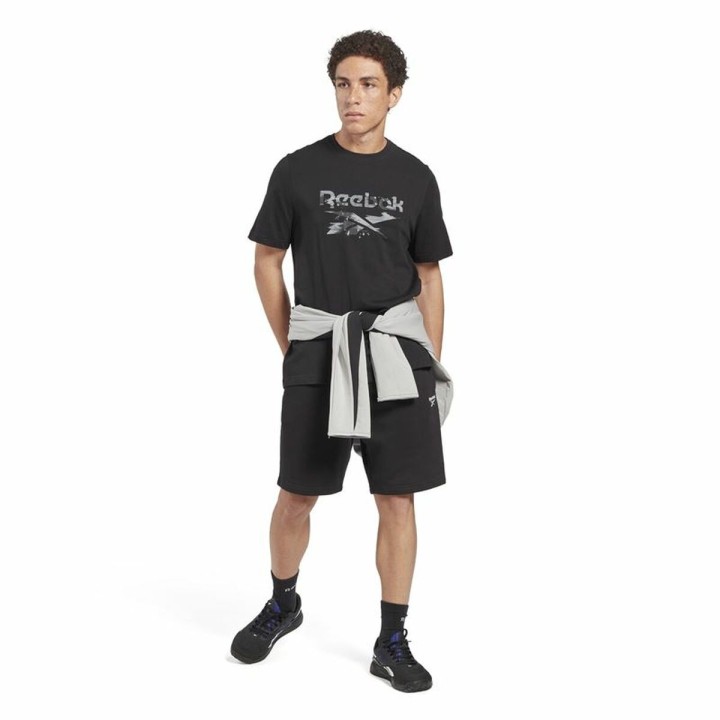 Kortærmet T-shirt til Mænd Reebok Indentity Modern Camo Sort Camouflage