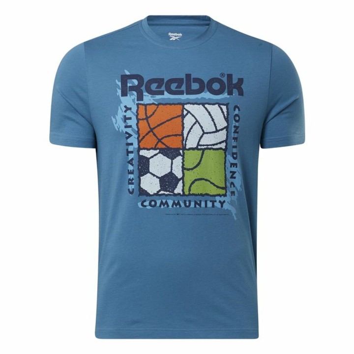 Maglia a Maniche Corte Uomo Reebok GS Rec Center Azzurro