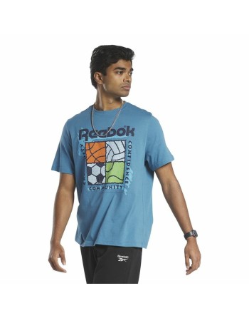 Maglia a Maniche Corte Uomo Reebok GS Rec Center Azzurro