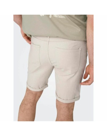 Pantalones Cortos de Hombre Only & Sons Onsply 9296 Ecru Beige