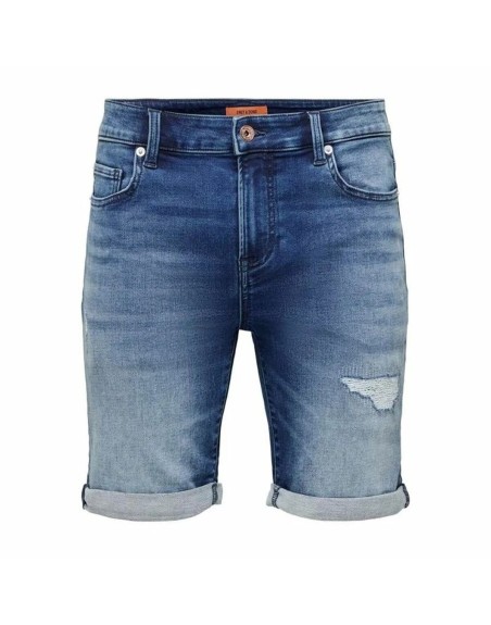 Men's Denim Shorts Only & Sons Onsply Dark Mid Blue Blue