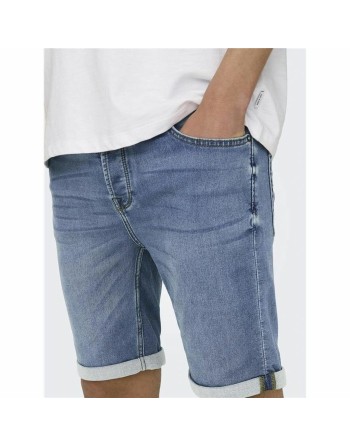 Shorts di Jeans per Uomo Only & Sons Onsply 8584 Blue Denim Azzurro