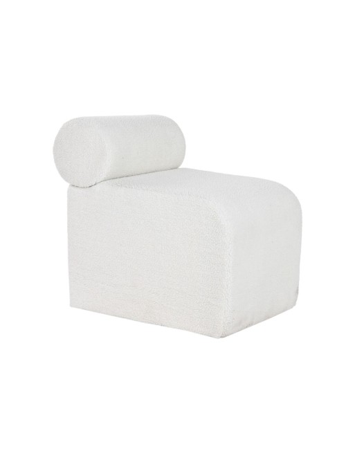 Banqueta Home ESPRIT Blanco Poliéster Madera MDF 48 x 69 x 63 cm