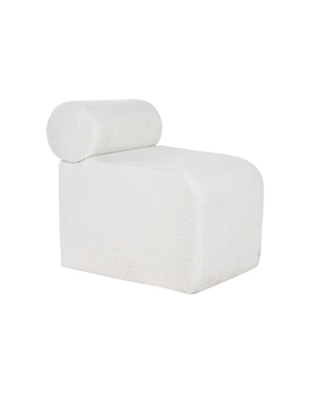 Stol Home ESPRIT Hvid Polyester Træ MDF 48 x 69 x 63 cm