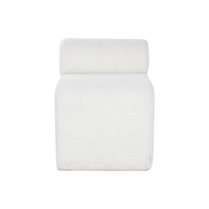 Stol Home ESPRIT Hvid Polyester Træ MDF 48 x 69 x 63 cm