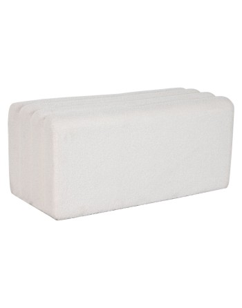 Banqueta Home ESPRIT Blanco Poliéster Madera MDF 100 x 45 x 43 cm