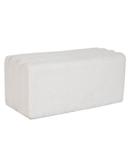 Hocker Home ESPRIT Weiß Polyester Holz MDF 100 x 45 x 43 cm