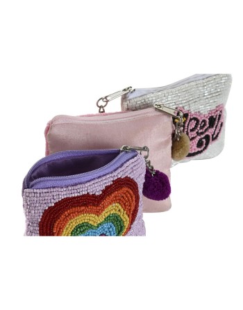 Portamonete Home ESPRIT Multicolore Arcobaleno Cuore (6 Unità)