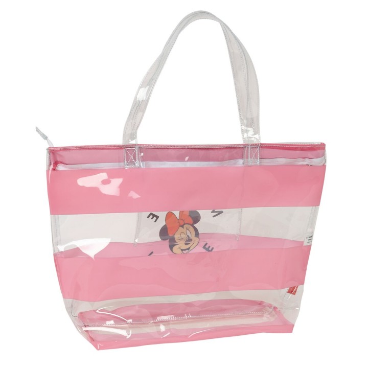 Sac-à-main Femme Minnie Mouse Beach Rose Transparent