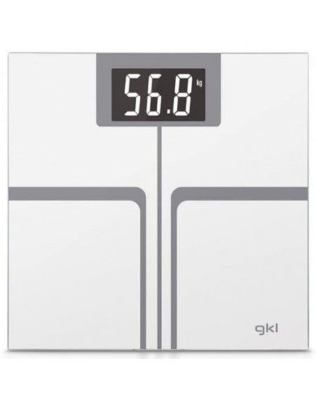 Digital badevægt GKL FITMAX WHITE 200 kg Hvid Polyester