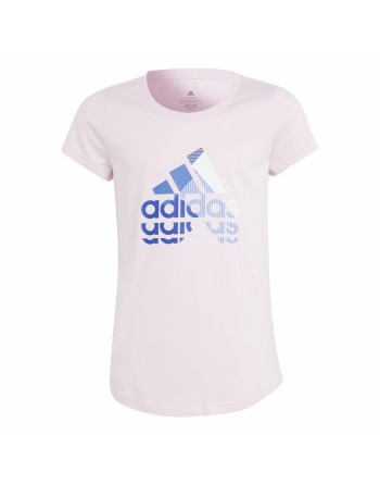 Maglia a Maniche Corte per Bambini Adidas Graphic Rosa
