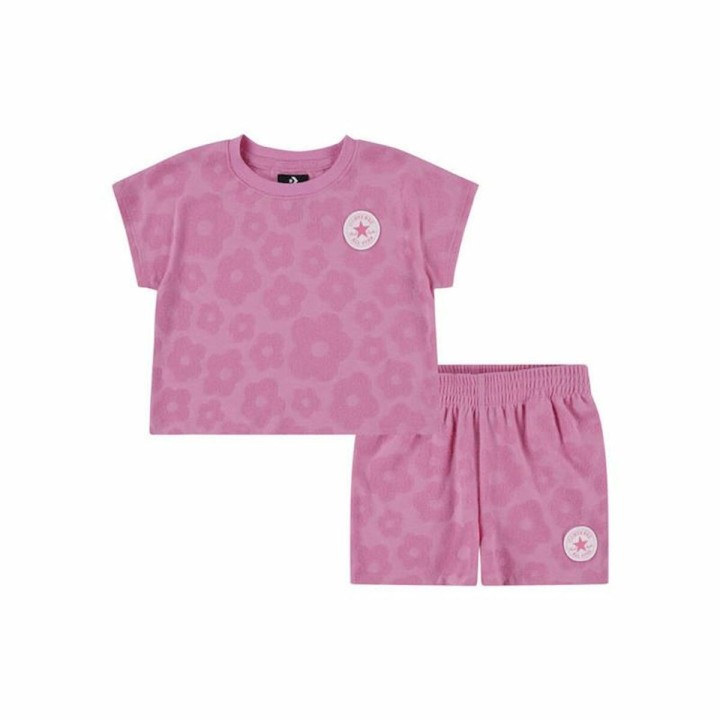 Sportstøj til Børn Converse Floral Jacquard Mørk pink