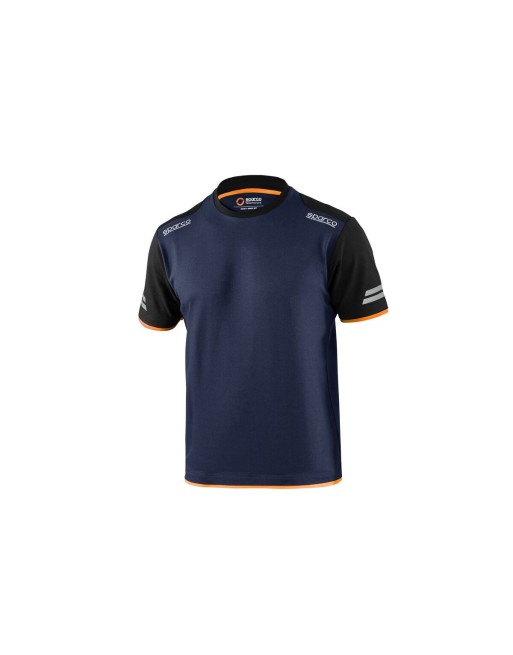 T-shirt à manches courtes homme Sparco TW Bleu Orange Bleu foncé
