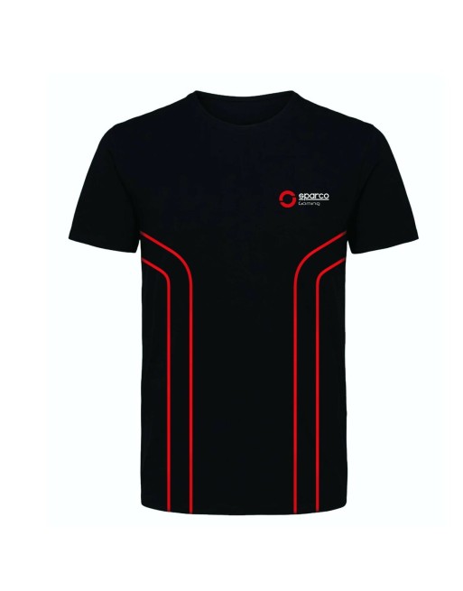 Herren Kurzarm-T-Shirt Sparco GAMING Schwarz Rot