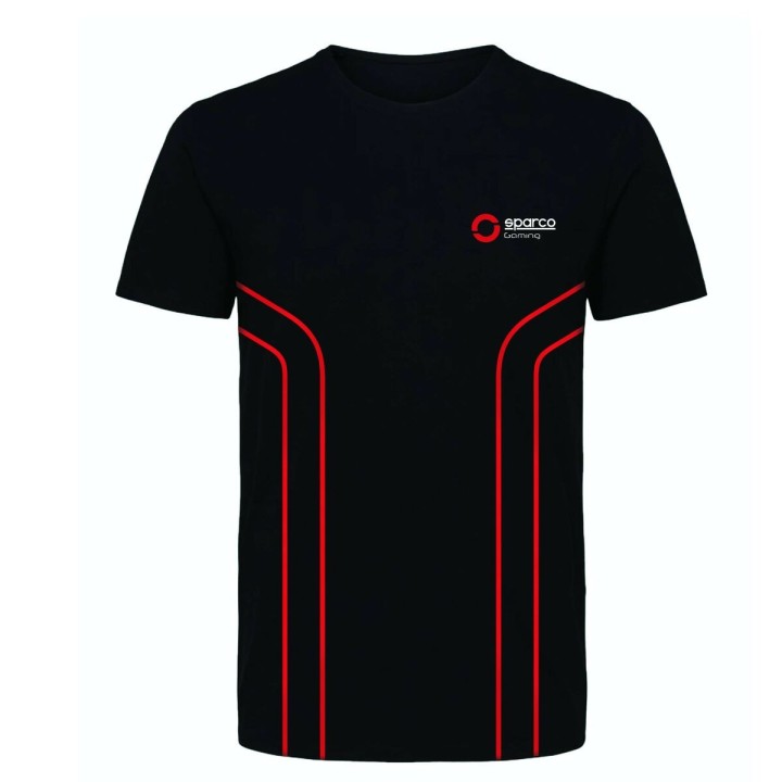 Kortærmet T-shirt til Mænd Sparco GAMING Sort Rød