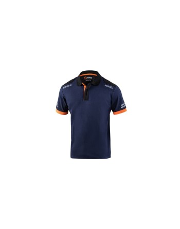 Polo de Manga Corta Hombre Sparco TW Azul Naranja Azul oscuro
