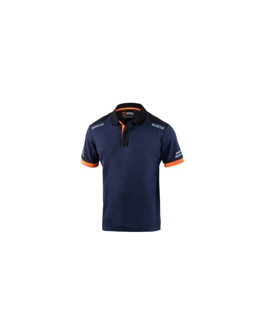 Polo à manches courtes homme Sparco TW Bleu Orange Bleu foncé