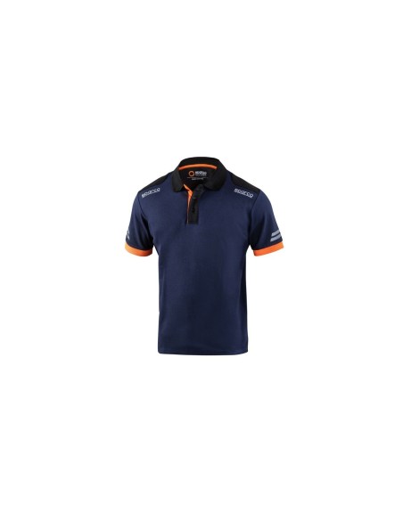 Polo à manches courtes homme Sparco TW Bleu Orange Bleu foncé