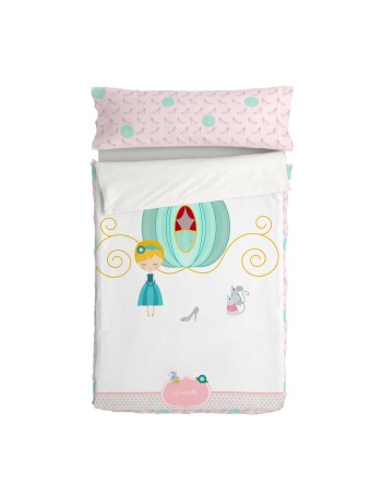 Quilted Zipper Bedding HappyFriday Multicolour 105 x 200 cm Cinderella 2 Pieces