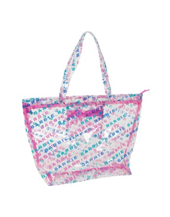 Bolso Mujer Barbie Logomania Transparente Rosa claro 54 x 35 x 17 cm