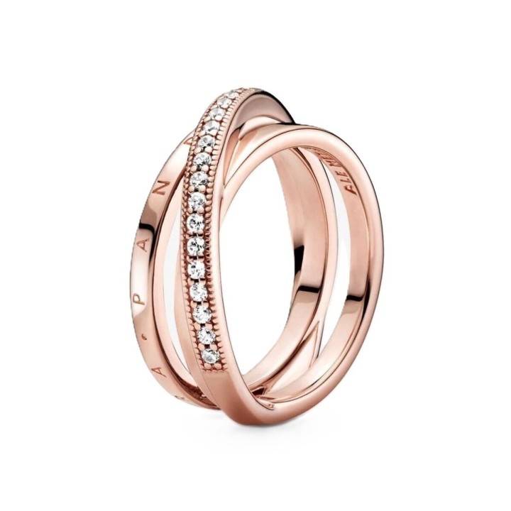 Ring til kvinder Pandora CROSSOVER PAVE TRIPLE BAND - RING - SIZE 54