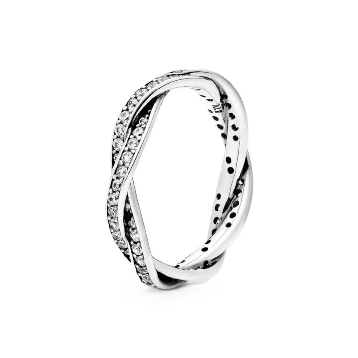 Ring til kvinder Pandora SPARKLING TWISTED LINES - RING - SIZE 58