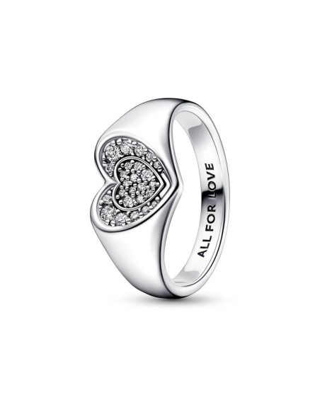 Ladies' Ring Pandora RADIANT HEART PAVE SIGNET - RING - SIZE 52