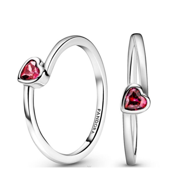 Ring til kvinder Pandora CLEAR TILTED HEART SOLITAIRE - RING - SIZE 58