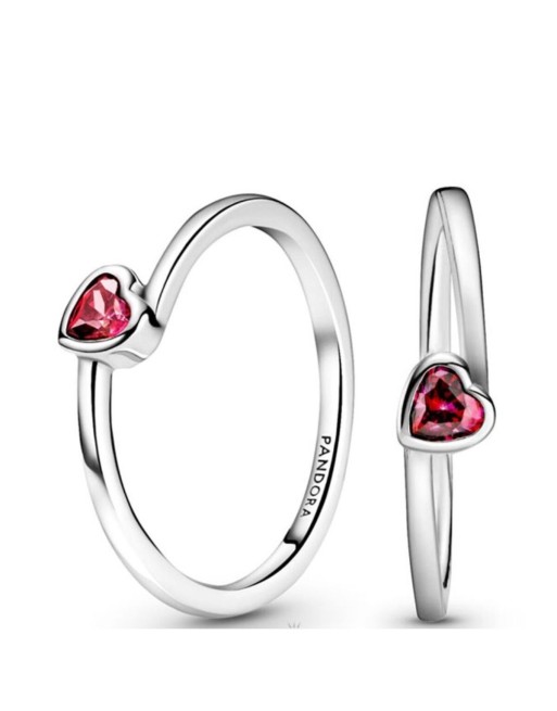 Ring til kvinder Pandora CLEAR TILTED HEART SOLITAIRE - RING - SIZE 56