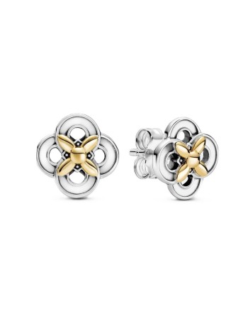 Damenohrringe Pandora TWO-TONE FLOWER Sterlingsilber 925