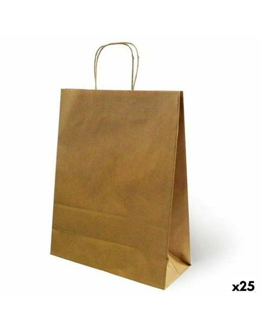 Sacs Fama 21 x 11 x 29 cm Marron Papier Avec des poignées 25 Unités