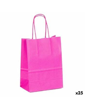 Taschen Fama Papier Magenta Mit Griffen 15 x 8 x 21 cm 25 Stück