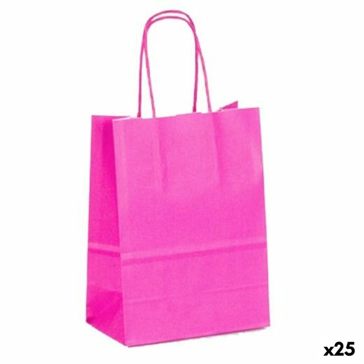 Taschen Fama Papier Magenta Mit Griffen 15 x 8 x 21 cm 25 Stück