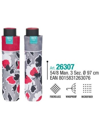 Foldable Umbrella Perletti 97 cm Flowers