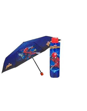 Ombrello Pieghevole Spider-Man Perletti Azzurro Ø 91 cm Per bambini