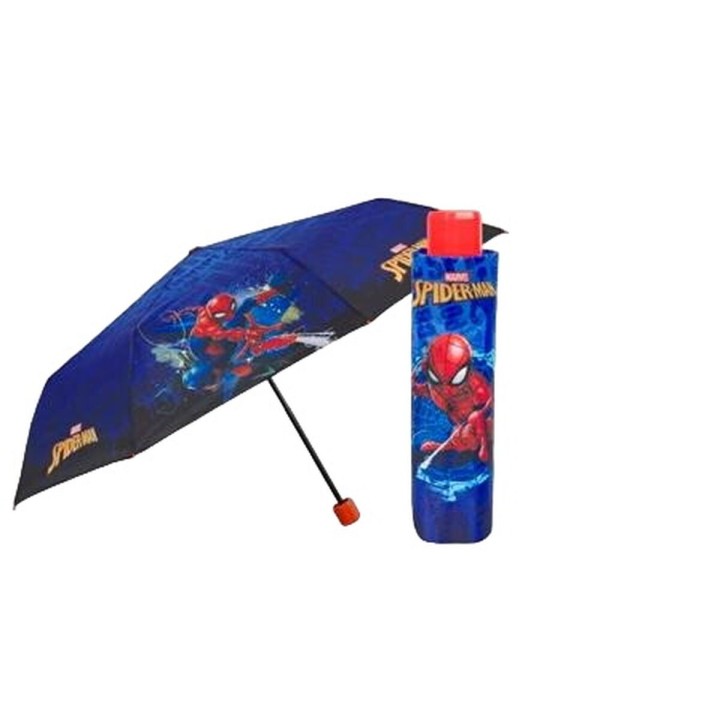 Foldbar Paraply Spider-Man Perletti Blå Ø 91 cm Børns