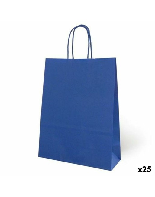 Sac en papier Fama Bleu foncé Avec des poignées 125 g/m² 15 x 8 x 21 cm (25 Unités)