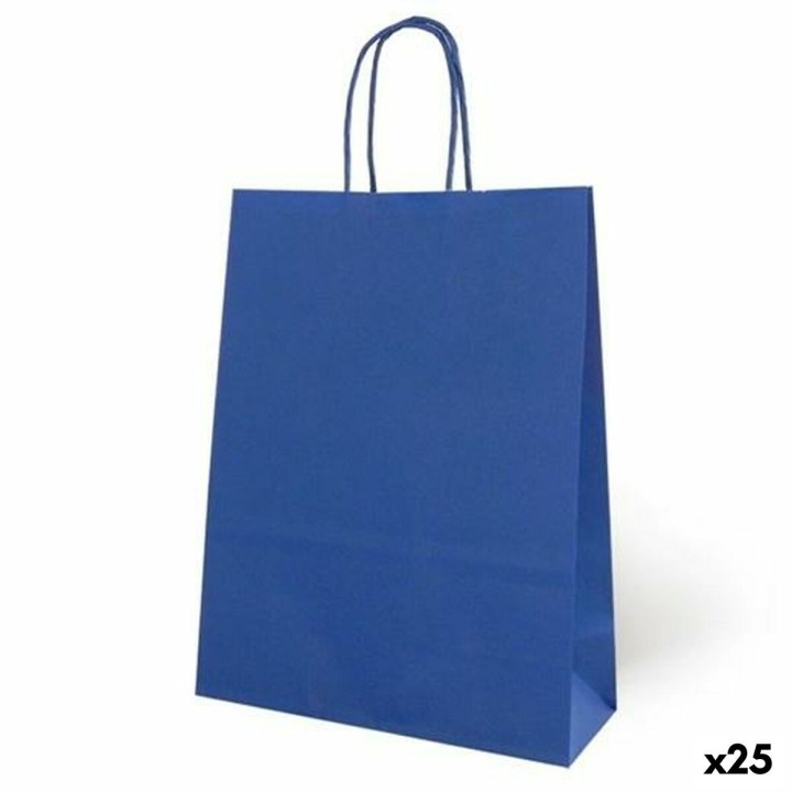 Papirpose Fama Mørkeblå Med håndtag 125 g/m² 15 x 8 x 21 cm (25 enheder)