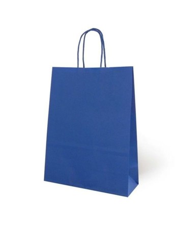 Papirpose Fama Mørkeblå Med håndtag 125 g/m² 15 x 8 x 21 cm (25 enheder)