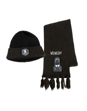 Gorro y Bufanda Wednesday Negro