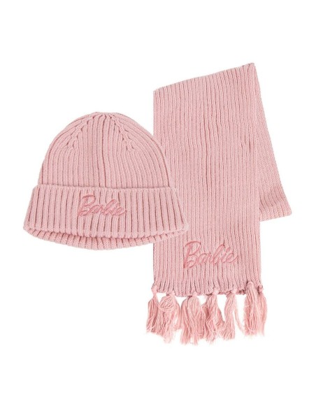 Gorro y Bufanda Barbie Rosa