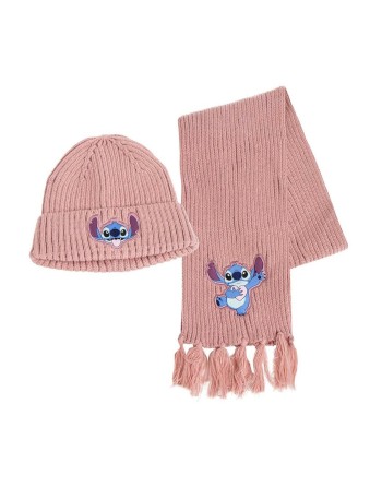 Mütze und Schal Stitch Rosa