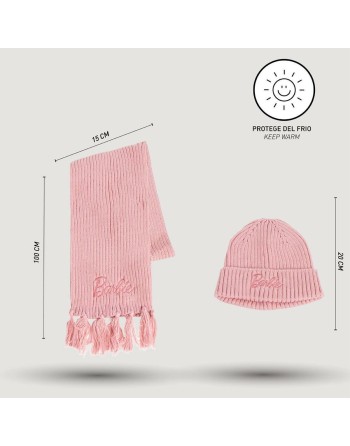 Bonne et écharpe Barbie Rose