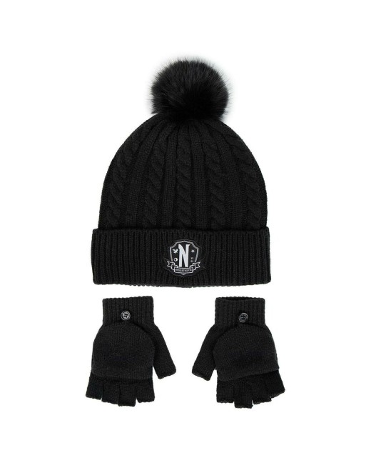 Gorro y Guantes Wednesday Negro