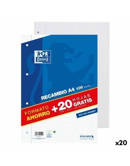 Notesblokken Oxford 90 g/m² (20 enheder)