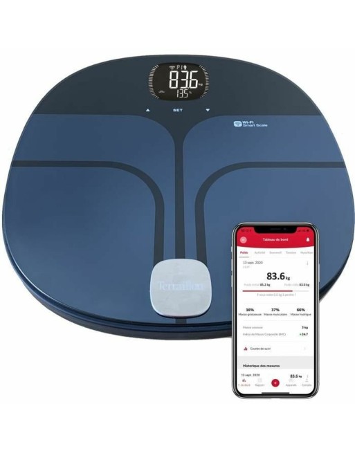 Báscula Digital de Baño Terraillon Master Coach Azul Negro Negro/Azul Plástico 180 kg 2 Kg