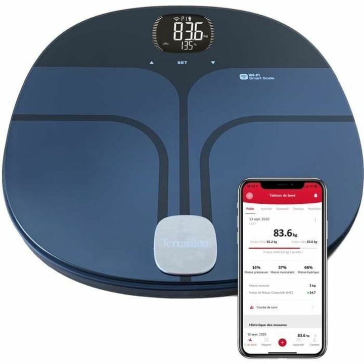 Digital badevægt Terraillon Master Coach Blå Sort Sort/Blå Plastik 180 kg 2 Kg