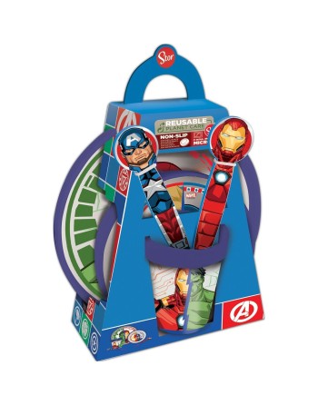 Ensemble Vaisselle pour Enfants The Avengers CZ11304 Plastique (5 Pièces)